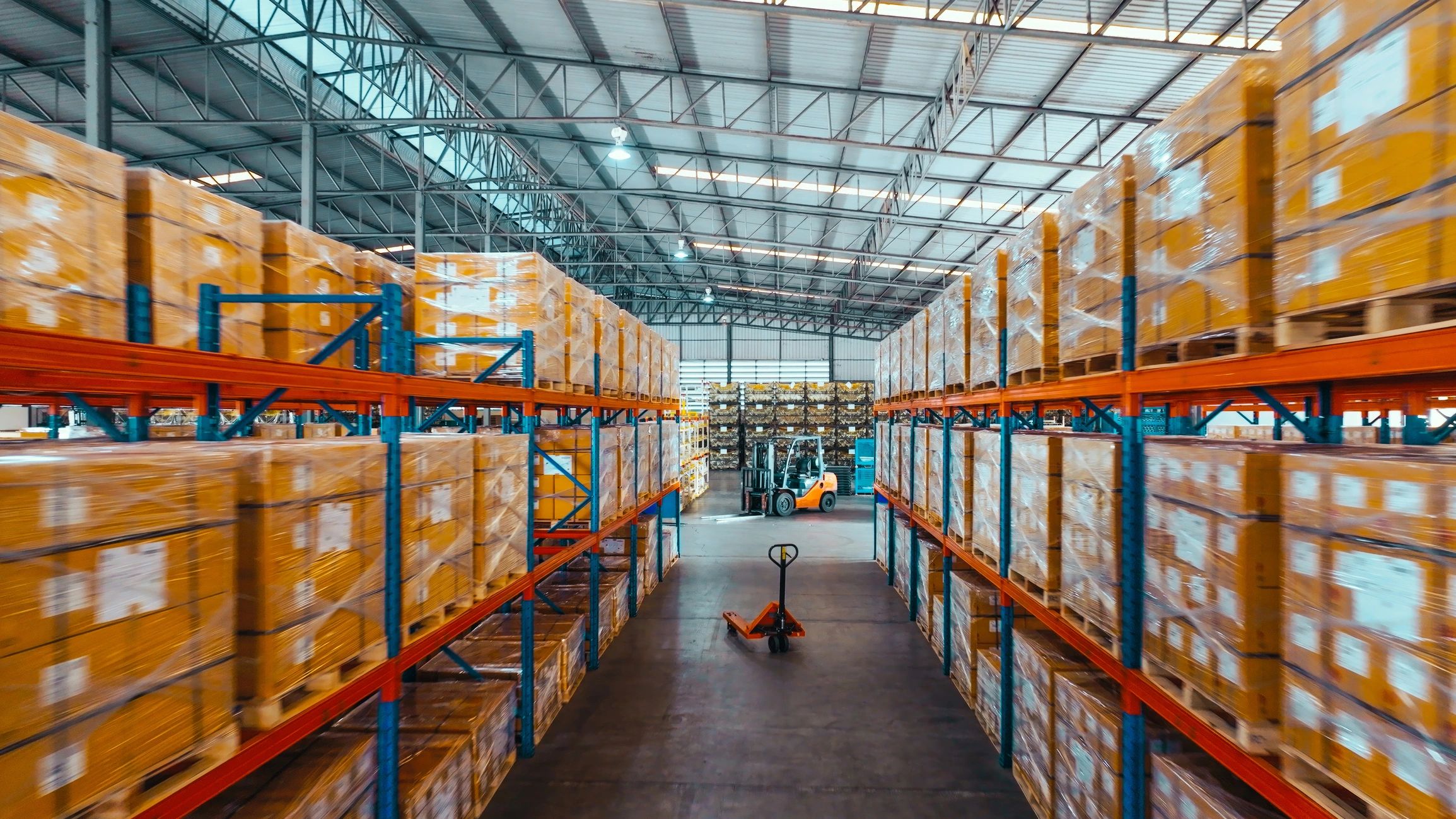 Warehouse logistics shelves representing operational execution
