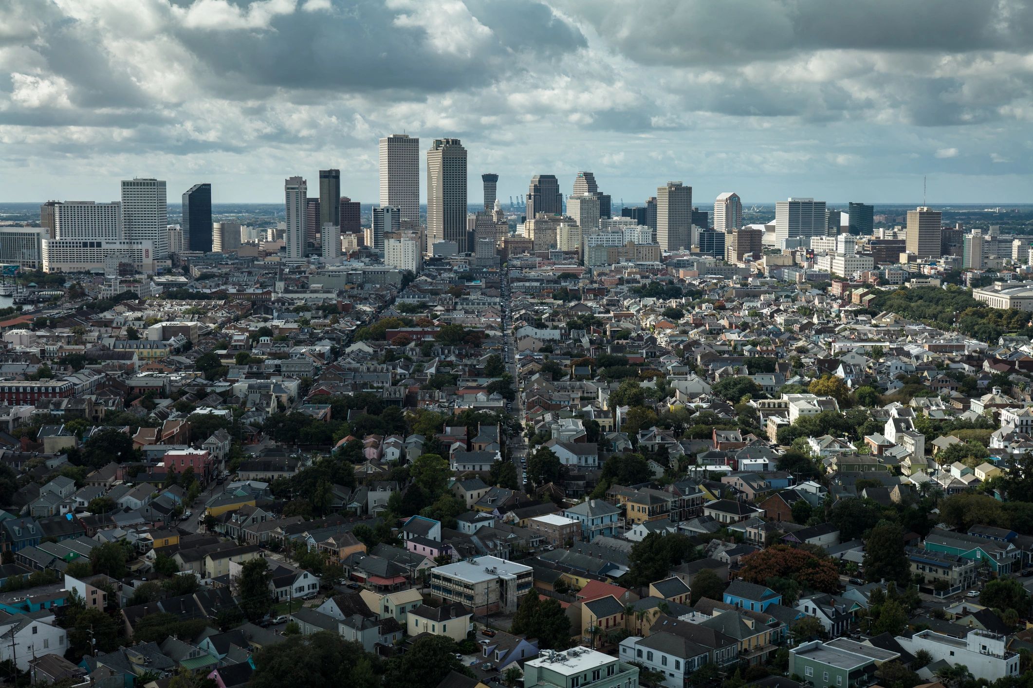 Aerial view of a modern city business district